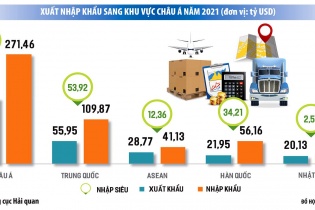 Việt Nam nhập siêu lớn từ châu Á