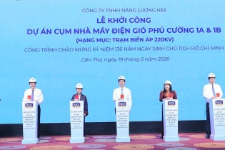 Khởi công Dự án Cụm nhà máy điện gió Phú Cường 1A và 1B - Hạng mục Trạm biến áp 220 kV
