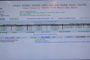 Công ty Muối Việt Nam IPO với giá cao hơn 10,33% giá khởi điểm  