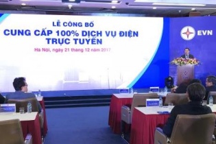 EVN công bố cung cấp 100% dịch vụ điện trực tuyến