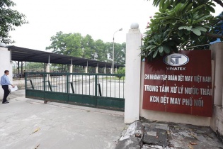 Chấm dứt hoạt động Chi nhánh Vinatex - Trung tâm Xử lý nước thải KCN Dệt May Phố Nối trong tháng 4/2018