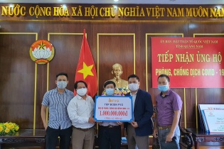 Tập đoàn FVG hỗ trợ thêm 1 tỷ đồng cho Quảng Nam chống dịch bệnh Covid-19 