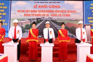 Bình Định khởi công tuyến đường ven biển mới, tổng vốn 1.490 tỷ đồng