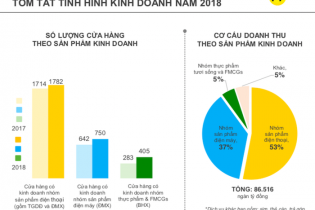 Thế giới di động đạt lợi nhuận ròng trên 2.800 tỷ đồng năm 2018