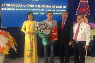 Đồng Nai cấp phép cho 3 dự án FDI, vốn đầu tư 190 triệu USD