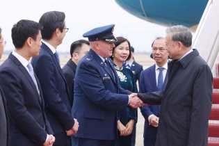 [Ảnh] Tổng Bí thư Tô Lâm đến  Washington D.C. tham dự cuộc họp khai mạc Hội đồng Hòa bình về Gaza