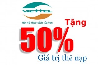 Viettel khuyến mại 50% thẻ nạp ngày 27/11