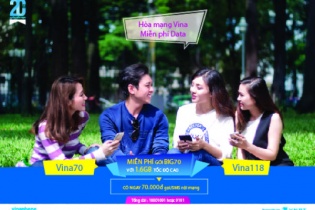 Hòa mạng VinaPhone miễn phí 1,6GB 3G 