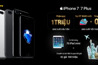 Từ 4/11, nhận đặt hàng iPhone 7, iPhone 7 Plus trên hệ thống Viettel Store