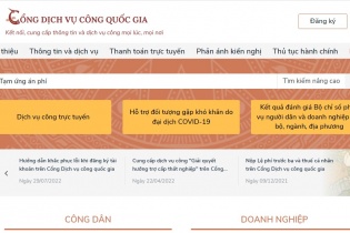 Từ 1/10, thí điểm nộp tạm ứng lệ phí, án phí trên Cổng dịch vụ công Quốc gia