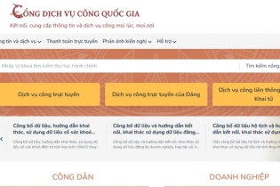 Danh mục dữ liệu dùng chung, các loại thông tin cung cấp trên Cổng Dịch vụ công quốc gia