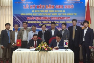 Tập đoàn Shinhwa E&E Hàn Quốc đầu tư dự án năng lượng mặt trời trên mặt nước tại Quảng Trị