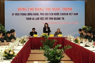 Phó Chủ tịch nước Đặng Thị Ngọc Thịnh làm việc tại Quảng Trị