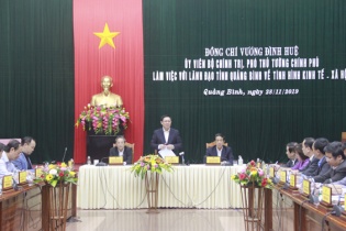 Phó Thủ tướng Vương Đình Huệ làm việc với tỉnh Quảng Bình