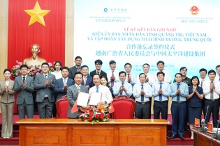 Quảng Trị và Tập đoàn Xây dựng Thái Bình Dương ký kết biên bản ghi nhớ hợp tác