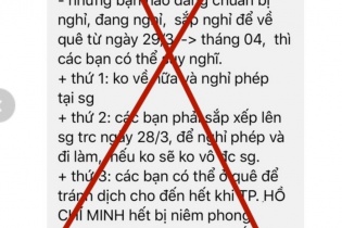 Bác bỏ thông tin TP.HCM phong tỏa 14 ngày