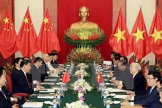 Tổng Bí thư Nguyễn Phú Trọng hội đàm với Tổng Bí thư, Chủ tịch nước Trung Quốc