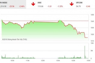 Phiên 21/5: Thị trường lại... lao dốc, mất mốc 1.015 điểm