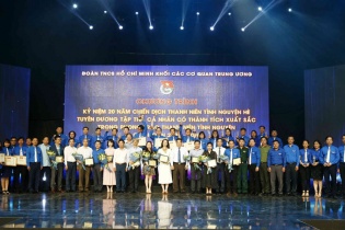 Tuyên dương các tập thể, cá nhân xuất sắc trong phong trào thanh niên Khối các cơ quan Trung ương