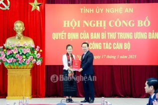 Bà Võ Thị Minh Sinh giữ chức Phó bí thư Tỉnh ủy Nghệ An