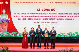 Nghệ An công bố tổ chức sắp xếp các đơn vị hành chính 