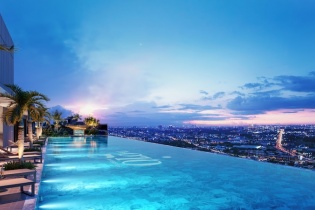 Xuất hiện cặp hồ bơi vô cực trên tầng 40 dự án cao cấp ven sông  