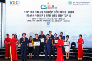 Unilever xếp hạng "Top Doanh nghiệp bền vững xuất sắc nhất" năm 2018