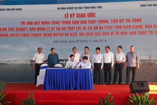 Kiên Giang thi công Dự án hệ thống cống Cái Lớn - Cái Bé hơn 3.300 tỷ đồng