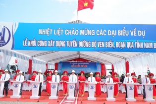 Nam Định: Khởi công tuyến đường bộ ven biển vốn đầu tư gần 2.700 tỷ