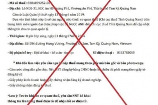 Liên tục giả mạo văn bản cơ quan thuế để “làm việc” với cơ sở kinh doanh