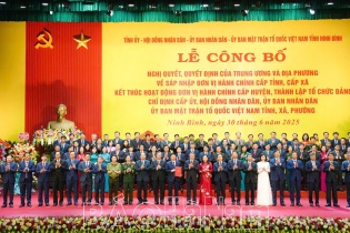 Công bố Nghị quyết, Quyết định sắp xếp đơn vị hành chính cấp tỉnh, cấp xã của tỉnh Ninh Bình mới