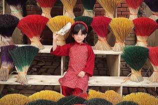 [Ảnh] "Xuyên không" đón Tết tại Làng cổ Đường Lâm