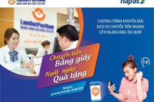 “Chuyển tiền bằng giây - ngất ngây quà tặng” cùng LienVietPostBank