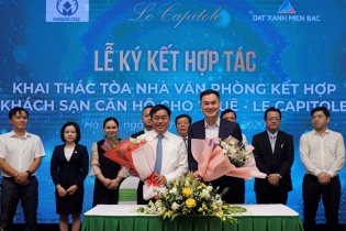 Đất Xanh Miền Bắc và Asahi Japan chính thức khai thác tòa căn hộ dịch vụ Le Capitole