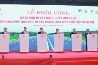 Thái Bình khởi công tuyến đường bộ hiện đại đi Hải Phòng