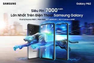 Samsung ra mắt Galaxy M62, với “siêu pin” 7.000mAh 