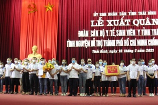 Thái Bình: 410 bác sĩ, điều dưỡng và giảng viên, sinh viên vào hỗ trợ TP.HCM chống dịch