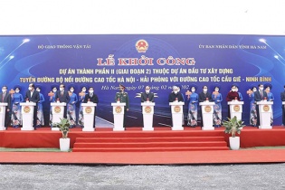 Khởi công giai đoạn 2 tuyến đường nối cao tốc Hà Nội - Hải Phòng với cao tốc Cầu Giẽ - Ninh Bình