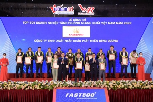 Tập đoàn Đông Dương đạt Top 500 doanh nghiệp tăng trưởng nhanh nhất Việt Nam 2022