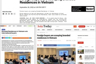 Hai dự án căn hộ hàng hiệu Việt Nam phủ sóng truyền thông Singapore