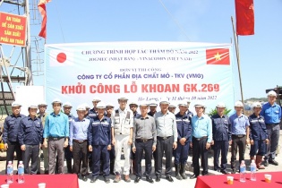 Khởi công công trình LK.GK269 thuộc Dự án hợp tác thăm dò giữa VINACOMIN với JOGMEC (Nhật Bản)