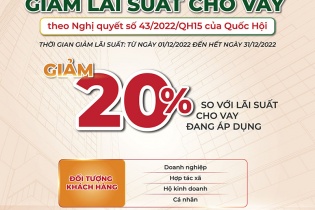 Agribank giảm tiếp 20% so với lãi suất cho vay để hỗ trợ khách hàng