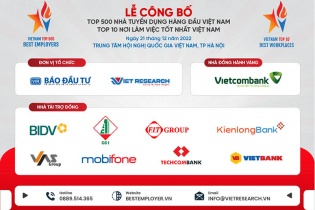 Công bố Top 500 Nhà tuyển dụng hàng đầu Việt Nam 2022 và Top 10 nơi làm việc tốt nhất Việt Nam 2022