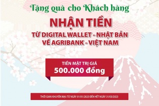 Agribank tặng quà cho khách hàng nhận tiền từ Nhật Bản về Việt Nam