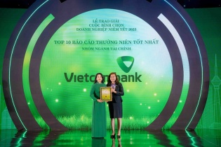 Vietcombank trong top 10 doanh nghiệp niêm yết có Báo cáo thường niên tốt nhất trên thị trường chứng khoán