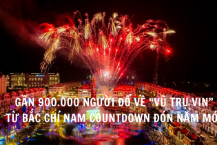 Gần 900.000 người đổ về “Vũ trụ Vin” từ Bắc chí Nam countdown đón năm mới 