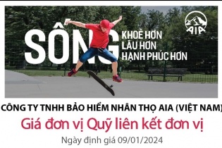 Cập nhật giá đơn vị Quỹ liên kết đơn vị của AIA Việt Nam ngày 10/1/2024