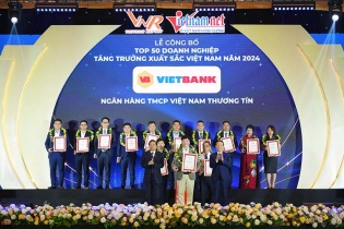 Vietbank được vinh danh Top 50 doanh nghiệp tăng trưởng xuất sắc Việt Nam năm 2024