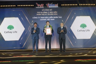 Cathay Life Việt Nam vững vàng “Top 10 công ty bảo hiểm nhân thọ uy tín” năm 2024