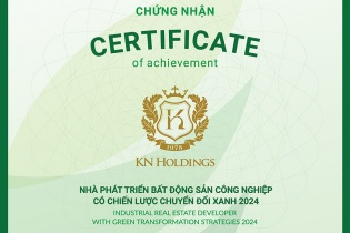 Tập đoàn KN Holdings được vinh danh “Nhà phát triển bất động sản công ghiệp có chiến lược chuyển đổi xanh năm 2024”